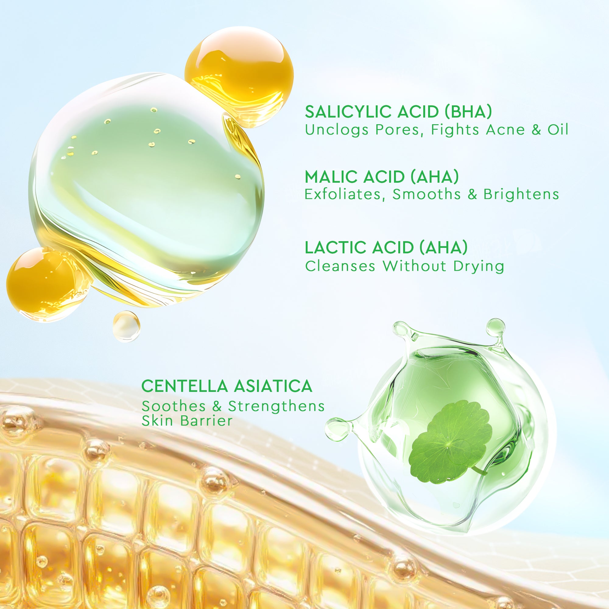Centella Salicylic Acid Exfoliating Acne Pads