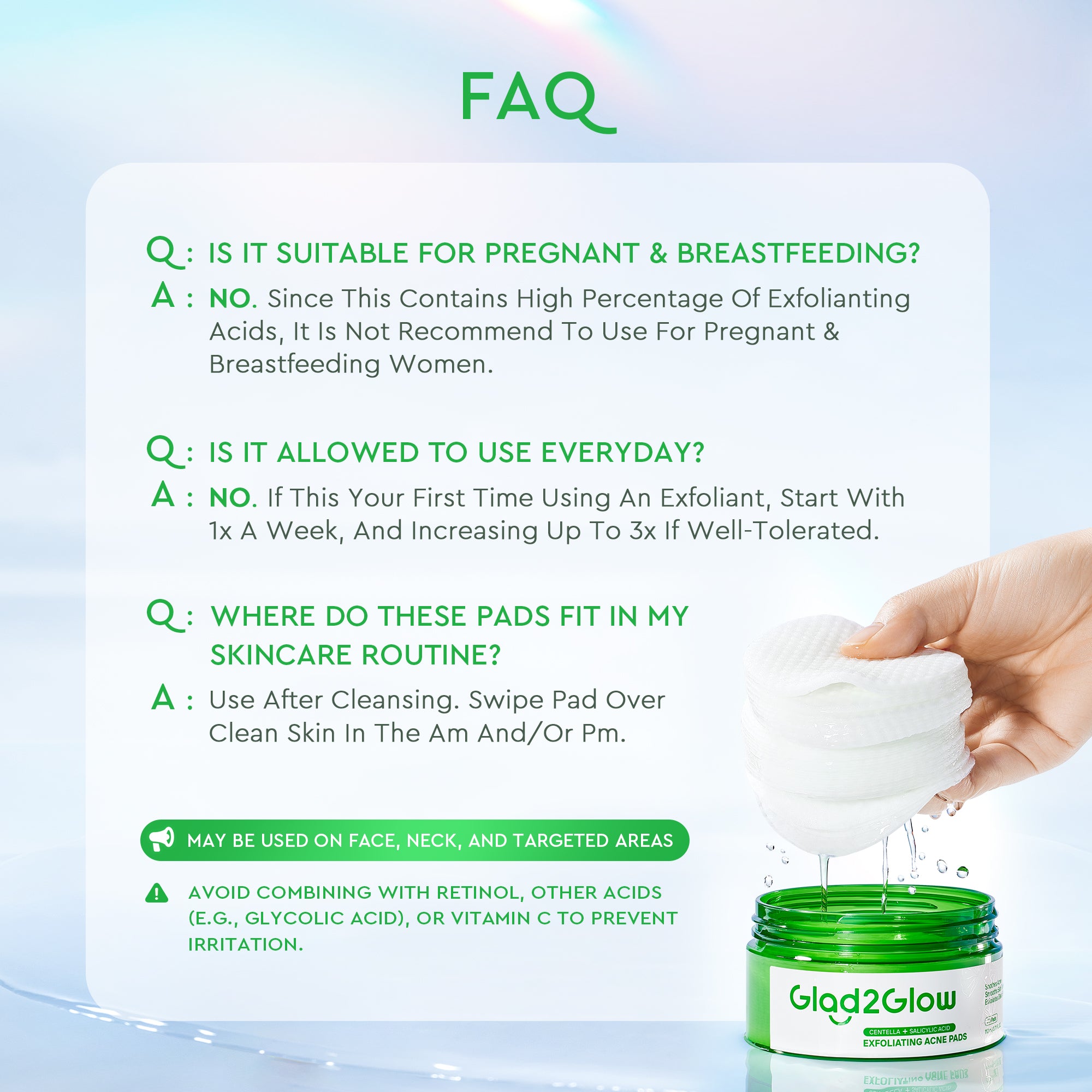 Centella Salicylic Acid Exfoliating Acne Pads