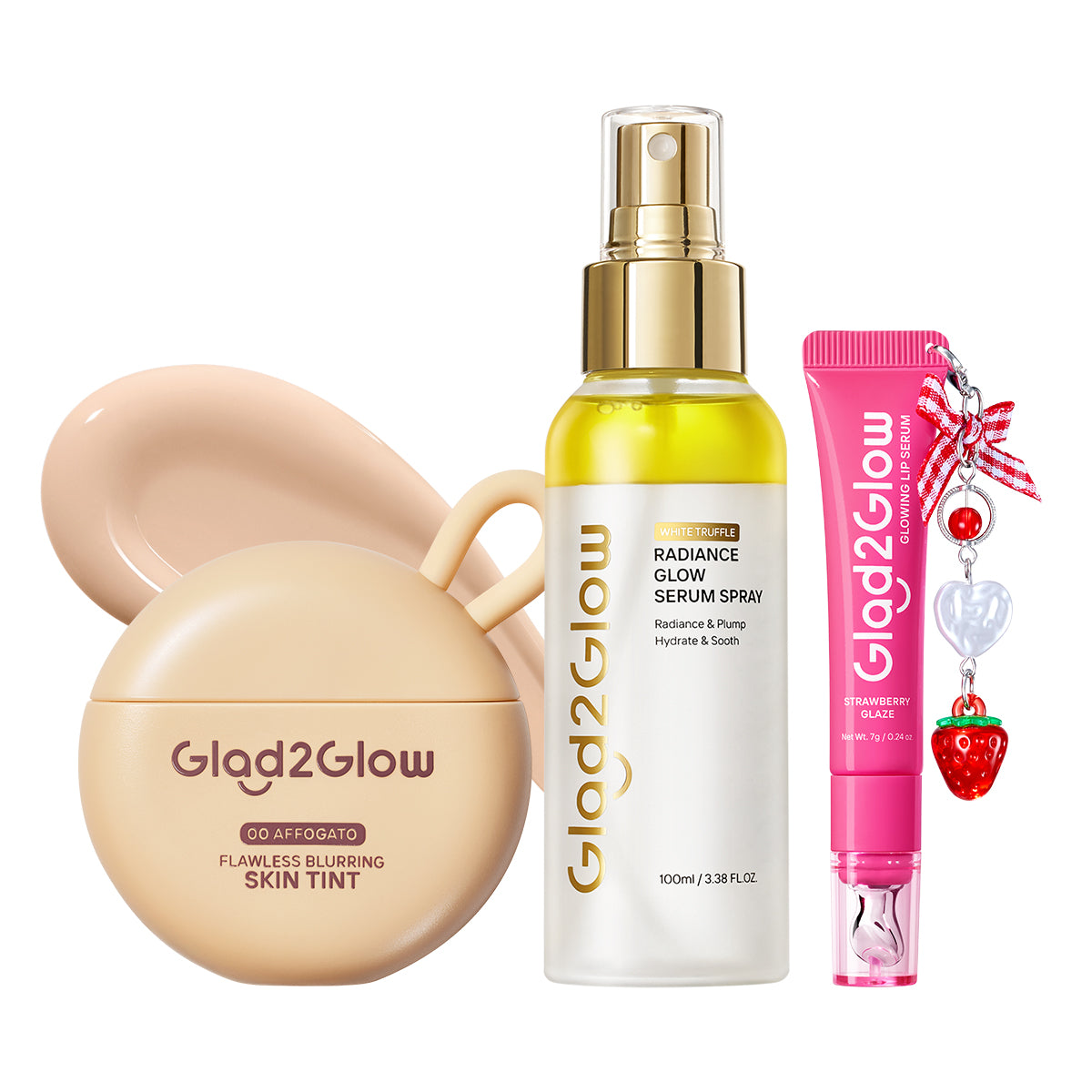 Flawless Blurring Skin Tint + Radiance Glow Serum Spray + Glowing Lip Serum