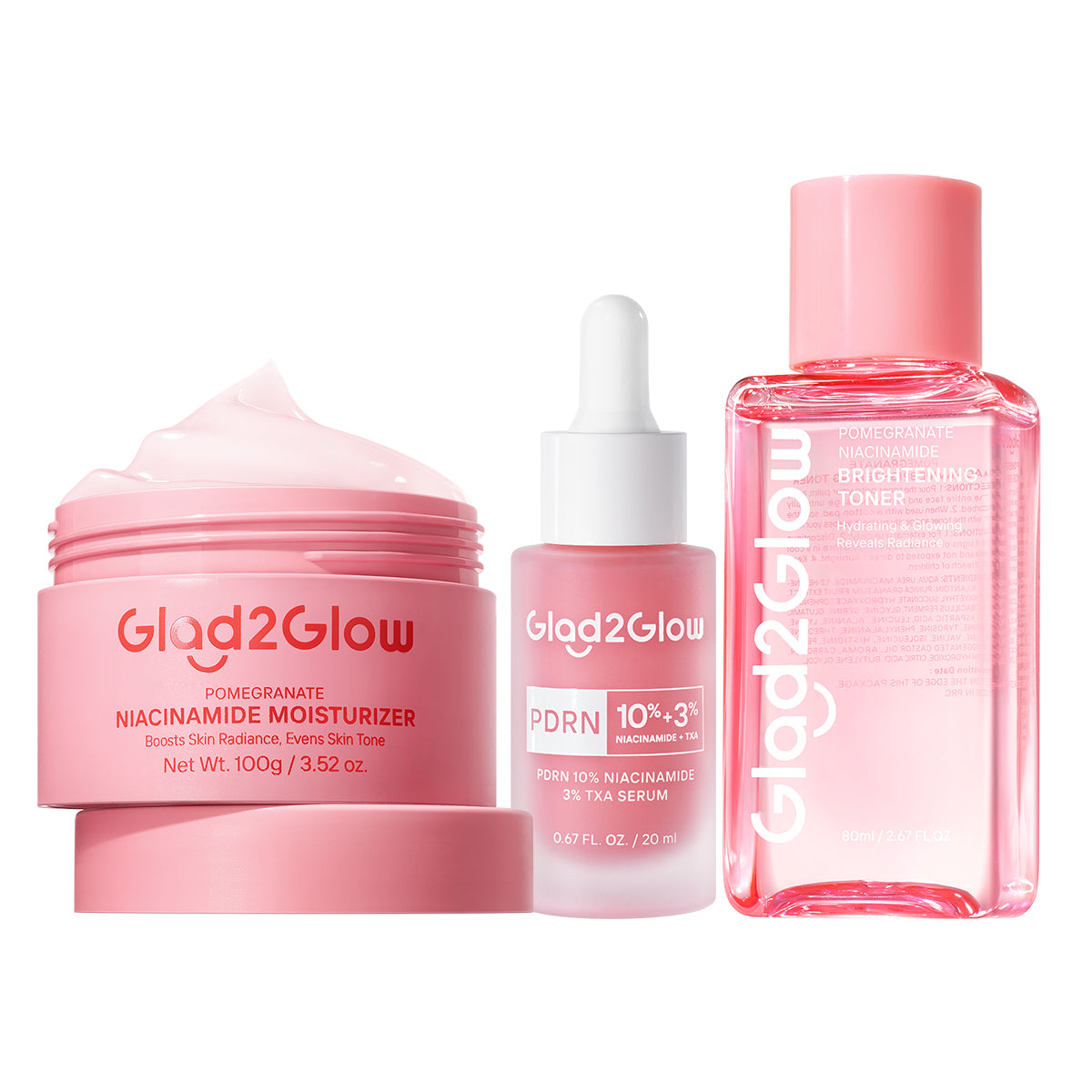 Pomegranate 5% Niacinamide Brightening Moisturizer + Pdrn 10% Niacinamide 3% Txa Brightening Serum +  Pomegranate Niacinamide Brightening Toner